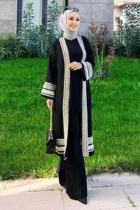 10166-sıyah Kimono ürün fotoğrafı