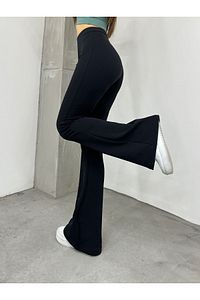Ispanyol Paça Krep Kumaş Tayt Yüksek Bel Pantolon Büyük Battal Beden 2xl 3xl 4xl 5xl ürün fotoğrafı