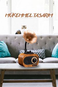 B5 Nostaljik Mini Radyo Gramofon Bluetooth/radyo/usb/sd Speaker B5t ürün fotoğrafı