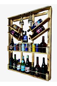 Dekoratif Ahşap Şaraplık , Içki Ve Içecek Standı 105 X 90 Cm Mini ürün fotoğrafı
