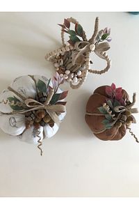 3 lü Dekoratif Balkabağı Kabak Mumluk Driftwood Mumluk Lodosdal Mumluk ürün fotoğrafı