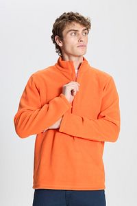 Erkek Turuncu Anti-pilling Tüylenme Yapmayan Standart Fit Dik Yaka Soğuk Geçirmez Polar Sweatshirt ürün fotoğrafı