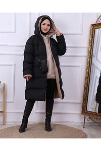Regular Fit (GENİŞ KALIP) Çift Taraflı Uzun Şişme Mont ürün fotoğrafı