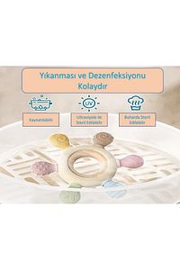Bebek Diş Kaşıyıcı Halka Dümen (BEJ RENK DİŞLİK) ürün fotoğrafı