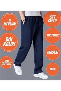 Lacivert  Düz Paça Baggy Kalıp Rahat Giyim Eşofman Altı ürün fotoğrafı