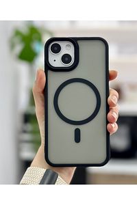 Iphone 13 - 14 Uyumlu Mat Magsafe Özellikli Şeffaf Kılıf ürün fotoğrafı