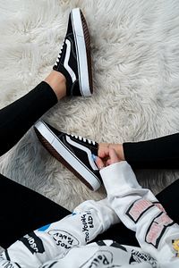 Unisex Siyah Beyaz Klasik Model Spor Ayakkabı Sneaker ürün fotoğrafı