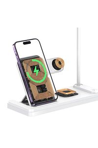 4 In 1 20 Watt Wireless Masa Lambalı Kablosuz Şarj Standı Yeni Modern ürün fotoğrafı