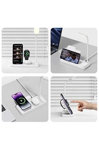 4 In 1 20 Watt Wireless Masa Lambalı Kablosuz Şarj Standı Yeni Modern ürün fotoğrafı