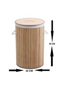 Sword Katlanır Naturel Oval Banyo Bambu Çamaşır Kirli Sepeti Fma331253 ürün fotoğrafı