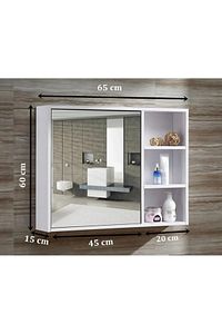60 X 650 Suntalam Banyo Dolabı Aynalı Üst Modülü Suntalam Çekmecesiz ürün fotoğrafı