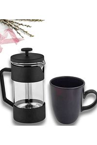 French Press & Defter & Kahve Dünyası & Siyah Kupa Seti Hediyelik ürün fotoğrafı