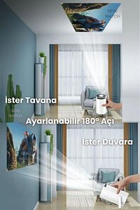 Taşınabilir 130" inç Yansıtma Sinema Projeksiyon Cihazı Ev Sineması Dahili Android 11.0, Bluetooth ürün fotoğrafı