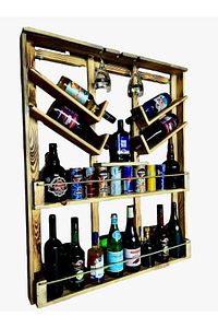 Dekoratif Ahşap Şaraplık , Içki Ve Içecek Standı 105 X 90 Cm Mini ürün fotoğrafı