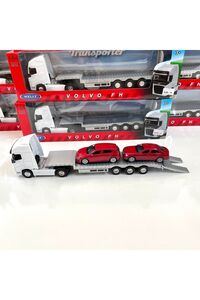 Volvo FH Taşıyıcı Tır 1/64 Ölçek Welly Diecast Metal Model Araba Metal Tır ürün fotoğrafı
