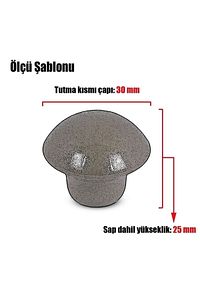 Mantar Düğme Metal (SİYAH) Yuvarlak Mobilya Mutfak Çekmece Dolabı Dolap Kapak Kulpu Kulpları Kulbu ürün fotoğrafı