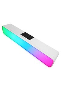 Md-sbt25 Beyaz Rgb Oyuncu Speaker Soundbar Sese Duyar 10wmicrosd Taşınır Bluetooth Hoparlör Speaker ürün fotoğrafı