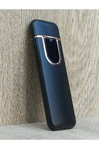 Çift Taraflı Elektrikli Slim Lüks Usb Şarjlı Siyah Çakmak Parmak Izli ürün fotoğrafı