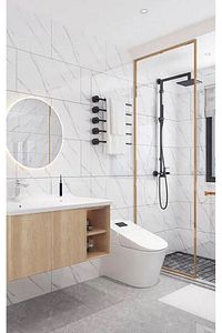 Kendinden Yapışkanlı Beyaz Mermer Desen Pvc Köpük Panel 30x60cm Banyo Wc Mutfak Duvar Kaplama 6013 ürün fotoğrafı