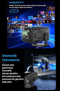 Taşınabilir Sinema Dizi Film Projeksiyon 1080P/2K/4K Ev Sineması Dahili Android 11, WiFi & Bluetooth ürün fotoğrafı