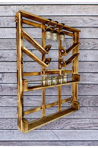 Dekoratif Ahşap Şaraplık , Içki Ve Içecek Standı 105 X 90 Cm Mini ürün fotoğrafı