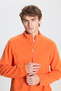 Erkek Turuncu Anti-pilling Tüylenme Yapmayan Standart Fit Dik Yaka Soğuk Geçirmez Polar Sweatshirt ürün fotoğrafı