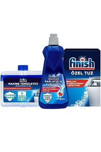Temizlik ve Bakım Seti (Parlatıcı 400 ml + Makine Temizleyici Sıvı 250 ml + Tuz 550 g) ürün fotoğrafı