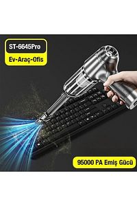St-6645 Pro 12.500pa Portatif Ev Ve Araç Şarjlı El Süpürgesi All-35923 ürün fotoğrafı