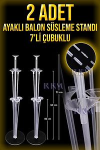 2 Adet Balon Süsleme Standı 7'li Çubuklu Ikili Set Ayaklı Balon Standı ürün fotoğrafı