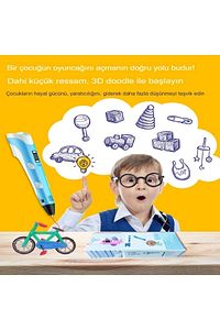 3d Pen Üç Boyutlu Yazıcı Kalem Printer 3 Renk Filament 3D Çizim Kalemi Çizim 3D Yazıcı ürün fotoğrafı