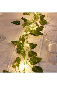 Dekoratif Yeşil Yapraklı Yapay 230cm Sarmaşık Ve 3mt Peri Led Gün Işığı ürün fotoğrafı