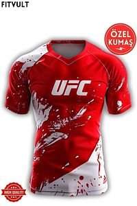 Ufc Antreman Spor Forması Türkiye Nefes Alabilen Tişört Yüksek Kalite Kumaş Mma Kırmızı Venum Gym ürün fotoğrafı