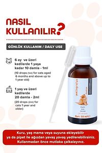 Plus B Kediler Için Tüy Dökümünü Azaltan, Besleyen Tüy Sağlığı Damlası Kedi Tüy Döküm Önleyici 50 ml ürün fotoğrafı