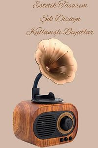 B5 Nostaljik Mini Radyo Gramofon Bluetooth/radyo/usb/sd Speaker B5t ürün fotoğrafı
