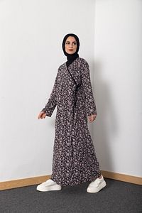 Yandan Bağlamalı Kadın Yazlık Namaz Elbisesi, Terletmeyen Namaz Kıyafeti, Dökümlü Ferace ürün fotoğrafı