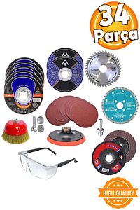 34 Parça Spiral Avuç Içi Taşlama 115 Mm Cırt Zımpara Kağıdı Ahşap Inox Metal Kesici Kesme Flap Disk ürün fotoğrafı