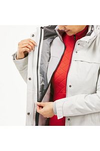 Kadın 3'ü 1 Arada Su Geçirmez Outdoor Trekking Montu - Gri - Travel 100 - 0°c ürün fotoğrafı