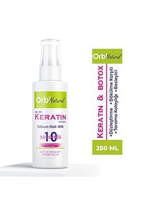 Durulanmayan Keratin Bakım Sütü Düzleştirme Dökülme Karşıtı Besleyici Saç Bakım Spreyi 250ml ürün fotoğrafı
