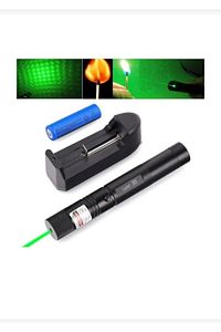 Green Laser Pointer Şarjlı Güçlü Yeşil Lazer Metal Kasa ürün fotoğrafı