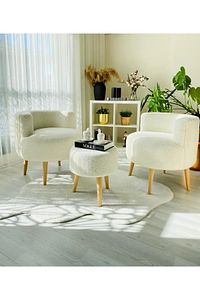 Çay Seti Ikili Koltuk Berjer Ve Puf Takımı (salon, Balkon, Ofis) 3 Lü Takım ürün fotoğrafı
