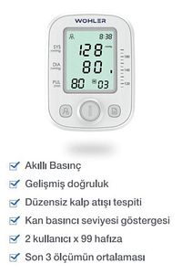 Üst Koldan Ölçer Dijital Tansiyon Aleti , Nabız Ölçer, Usb Girişli , 99 Ölçüm Hafıza Çantalı ürün fotoğrafı