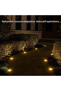 4 Adet Solar Güneş Enerjili 8 Ledli Kazıklı Çim Zemin Bahçe Aydınlatma 3 W Gün Işığı ürün fotoğrafı
