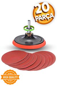 115 Mm Cırt Zımpara Kağıdı El Zımparaları Ucu Seti Matkap Aparatı Avuç Içi Spiral Taşlama 20 Parça ürün fotoğrafı