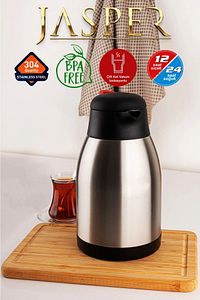 2 Litre Çift Kat Piknik Kamp Outdoor Çelik Çay Termosu 1200a Penguen ürün fotoğrafı
