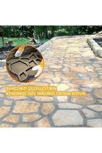 Zemin Kaplama Kalıbı Bahçe Taş Kalıbı Yürüyüş Yolu Kaldırım Yapım Aparatı 42x40 Cm 2adet ürün fotoğrafı