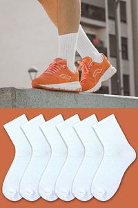 6'lı Tenis Boy Desensiz Beyaz Çorap Seti ürün fotoğrafı