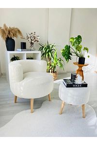 Çay Seti Tekli Koltuk Berjer Ve Puf Takımı (salon, Balkon, Ofis) 2 Li Takım ürün fotoğrafı