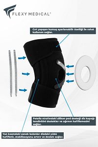 Ligament Ve Silikon Patella Destekli Dizlik Menisküs Çapraz Bağ Diz Ağrıları Sporcu ürün fotoğrafı