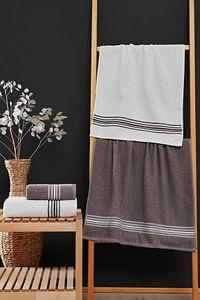 4 Lü Banyo Havlusu Seti Elvin Kahve - 70 X 140 ürün fotoğrafı