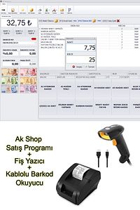 Barkod Satış Sistemi & Market Programı & Fiş Yazıcı & Kablolu Barkod Okuyucu ürün fotoğrafı